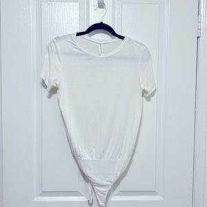 White tee tshirt bodysuit